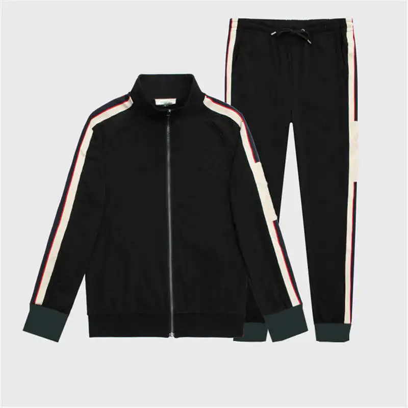 

2021 Spring Full Letter Print Set Athletic Suit Men Pants and Zip Jacket