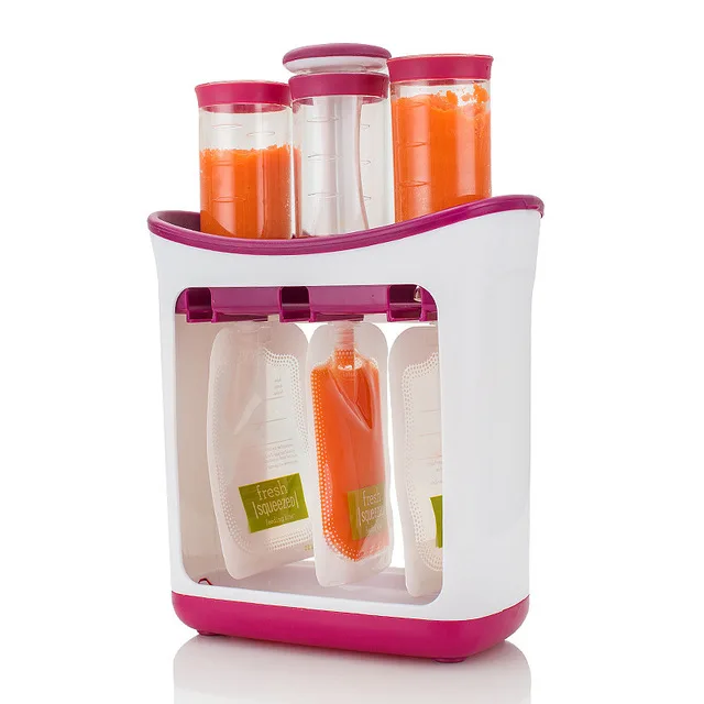 

Baby Food Maker Squeeze Food Station Organic Food For Newborn Fresh Fruit Container Storage Baby Feeding Maker, Orange