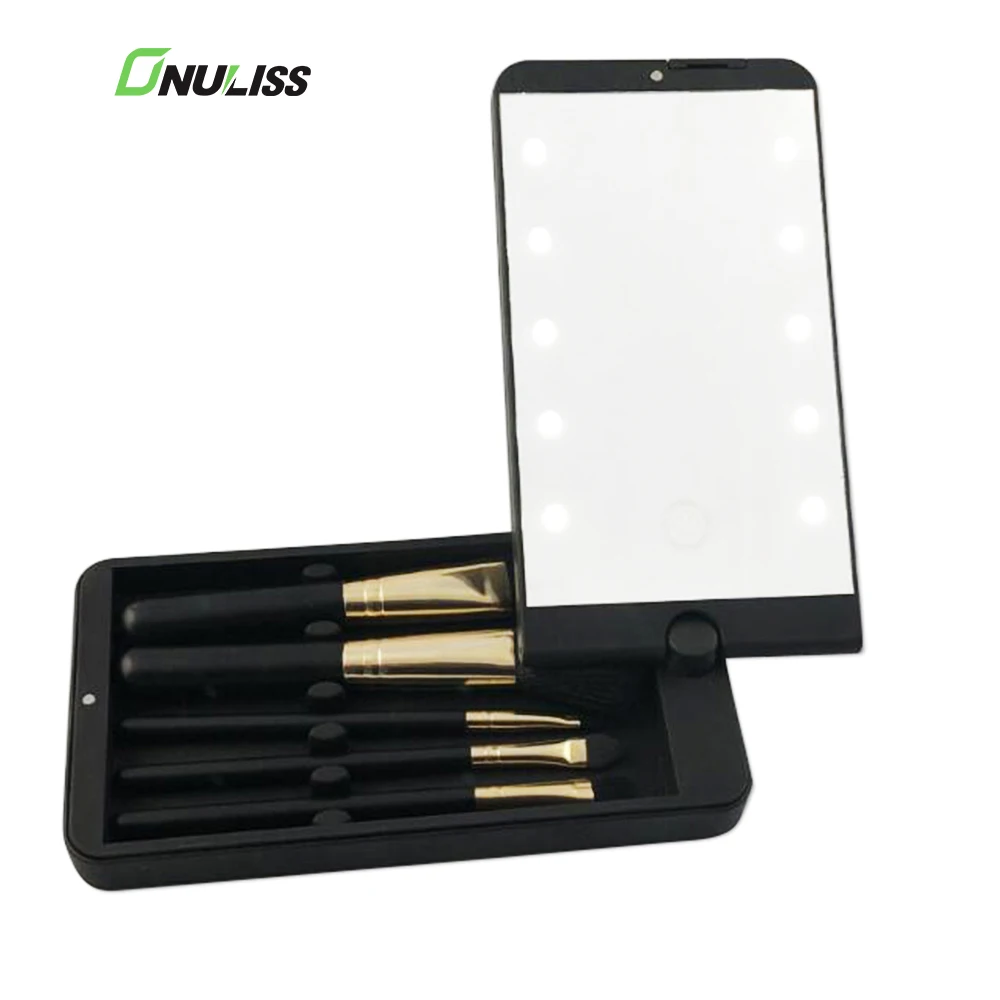 

Custom Portable Makeup Case Travel Led Vanity Mirror With Lights