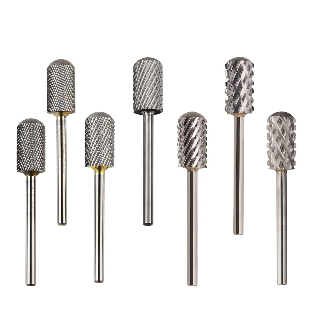 

professional electric nail file safety bits large barrel tungsten carbide nail drill bits, Silver