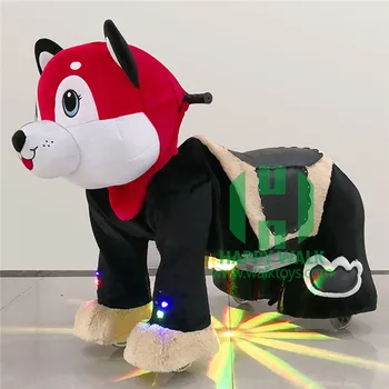 Best Price Battery Operated Plush Animal Ride Dog Scooter Animal