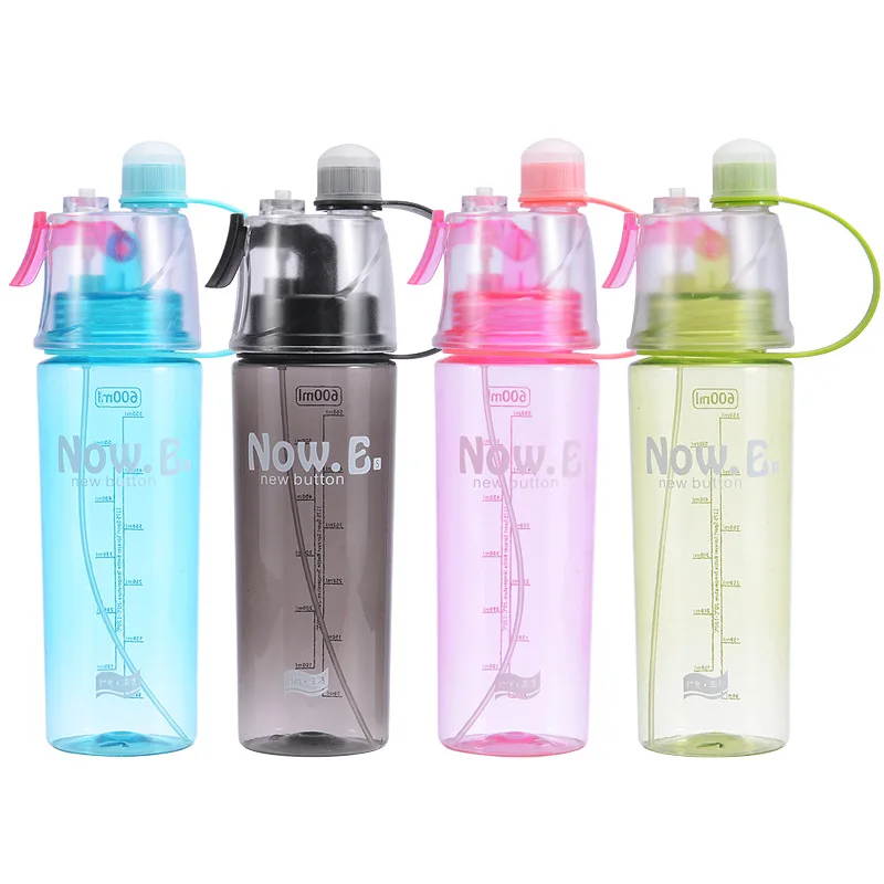 

Seaygift Leak Proof keep cold Self Cooling Sip and Mist Spray Plastic Sport Drinking Water Bottle mist spray bottle, As picture