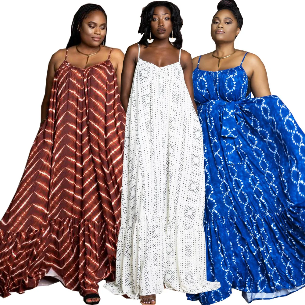 

Women loose dress plus-size digital printing sexy 5XL maxi casual dress