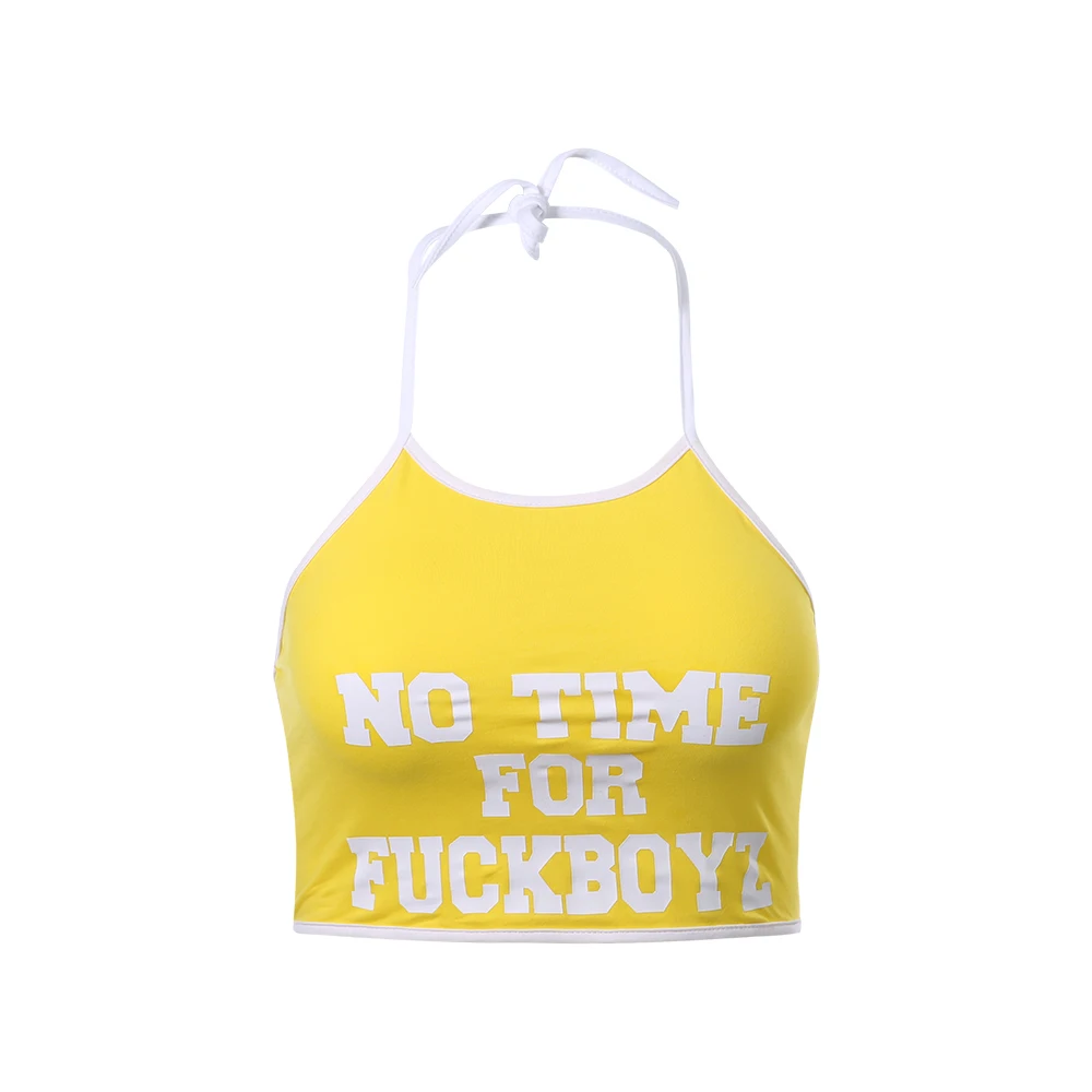 
Wholesale Summer Vest Crop Top For Women Gym Vest Girls Casual Cotton Halter Sleeveless Top 