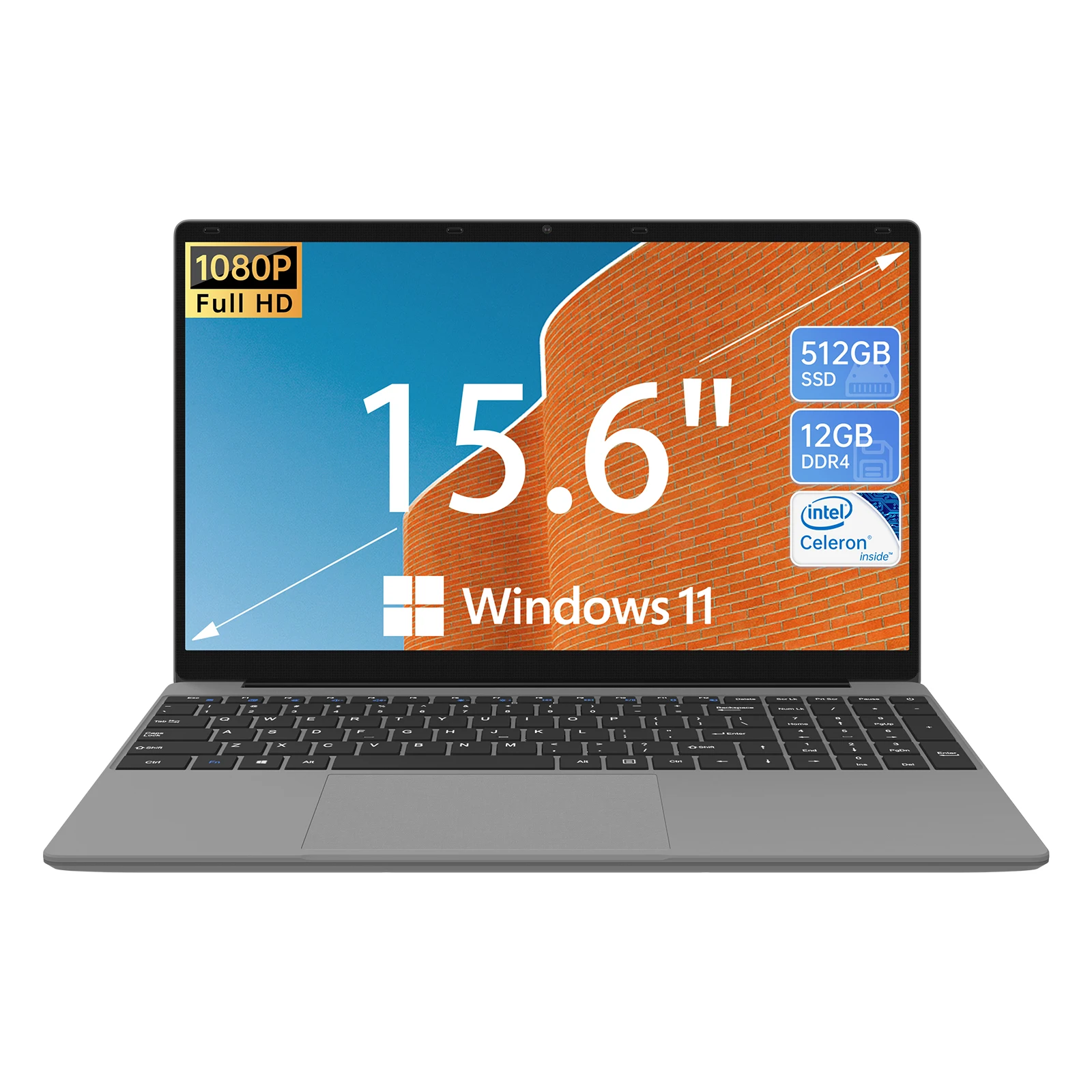 

OEM Brand New Intel 11th Gen N5095 Laptop 12GB Ram 512GB SSD Win11 Home Portable 15.6 Notebook Computer with Full Size Keyboard