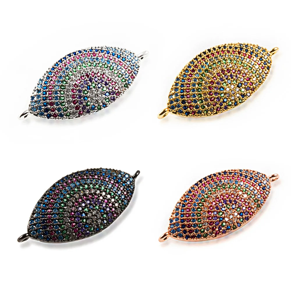 

Bracelets Handmade DIY Wholesale Micro Pave CZ Devil's Eye Charms Jewelry Making Colorful Zircon Charm