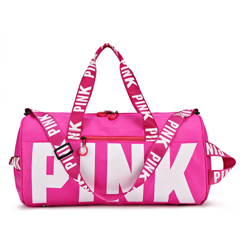 

Portable Travel Nylon Sport Duffle Bag New Product Hot Sale Pink Duffel Bag Accept Customized Logo OEM Fashion  0.65kg, Black/pink/grey/blue/purple