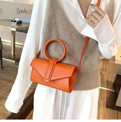 

2022 Spring New Candy Color Orange Girls Ladies Ring Handle Nile Bag Crossbody Handbags Jelly Bag with Adjustable Shoulder Strap, Depend on the products