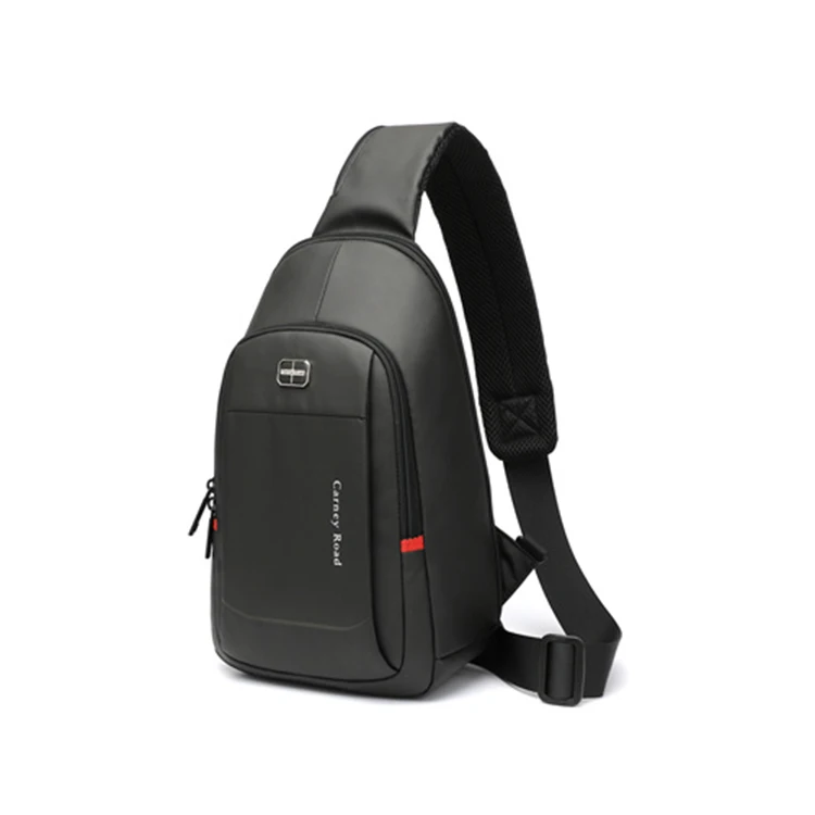 

2021 new wholesale sports messenger backpack custom logo men's chest bag anti-theft waterproof shoulder messenger bag, Black
