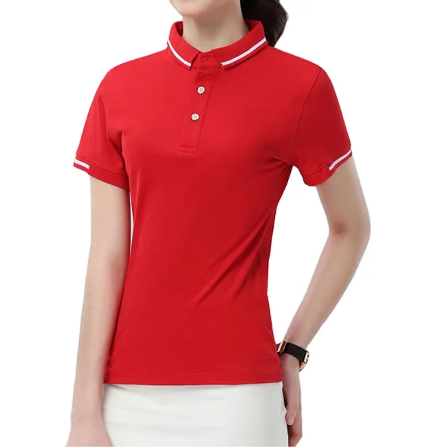 

Custom T-shirt polo shirt OEM 60% cotton 40% polyester fiber summer Solid color Business polo shirt uniform for adult ladies