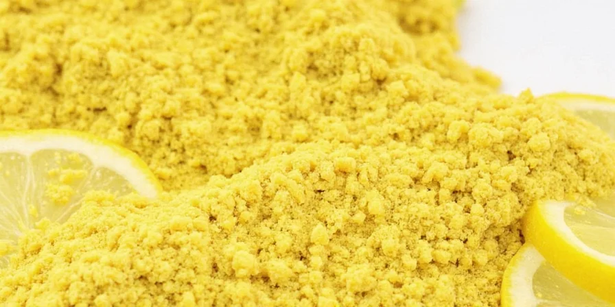 A jar of powder lemon sitting next to other spices