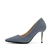 Women s sequined cloth tipped toe metal slim heel for marriage heels for ladies