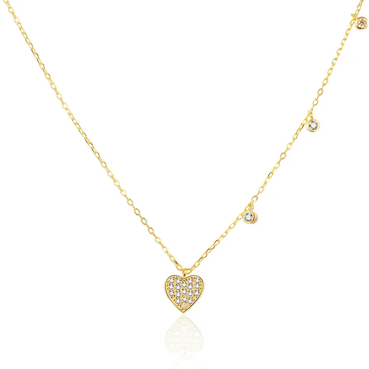 

POLIVA 925 Choker Necklace Adjustable Chain Necklace Love Necklace Gold Plated