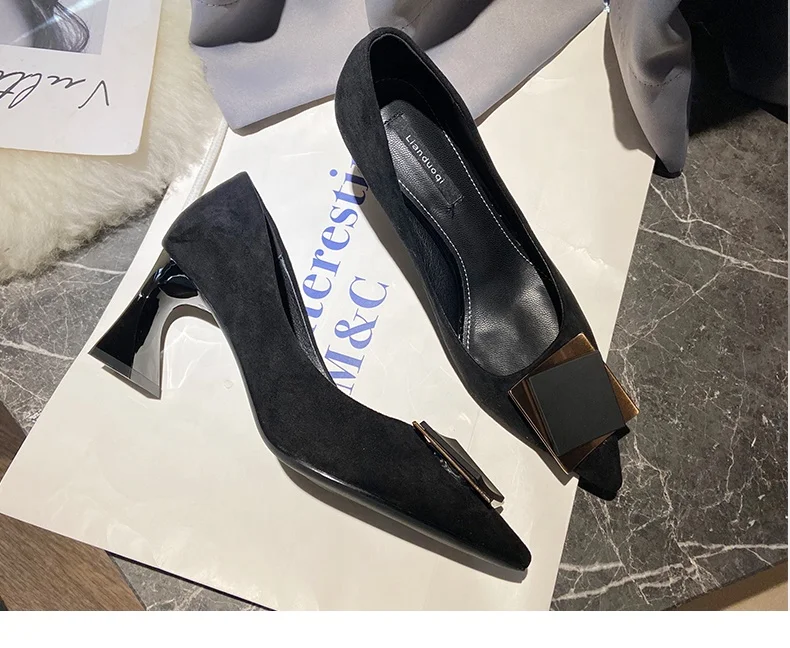 

2021 Spring autumn hot sale fashion women high heel pumps shoes Thick heel