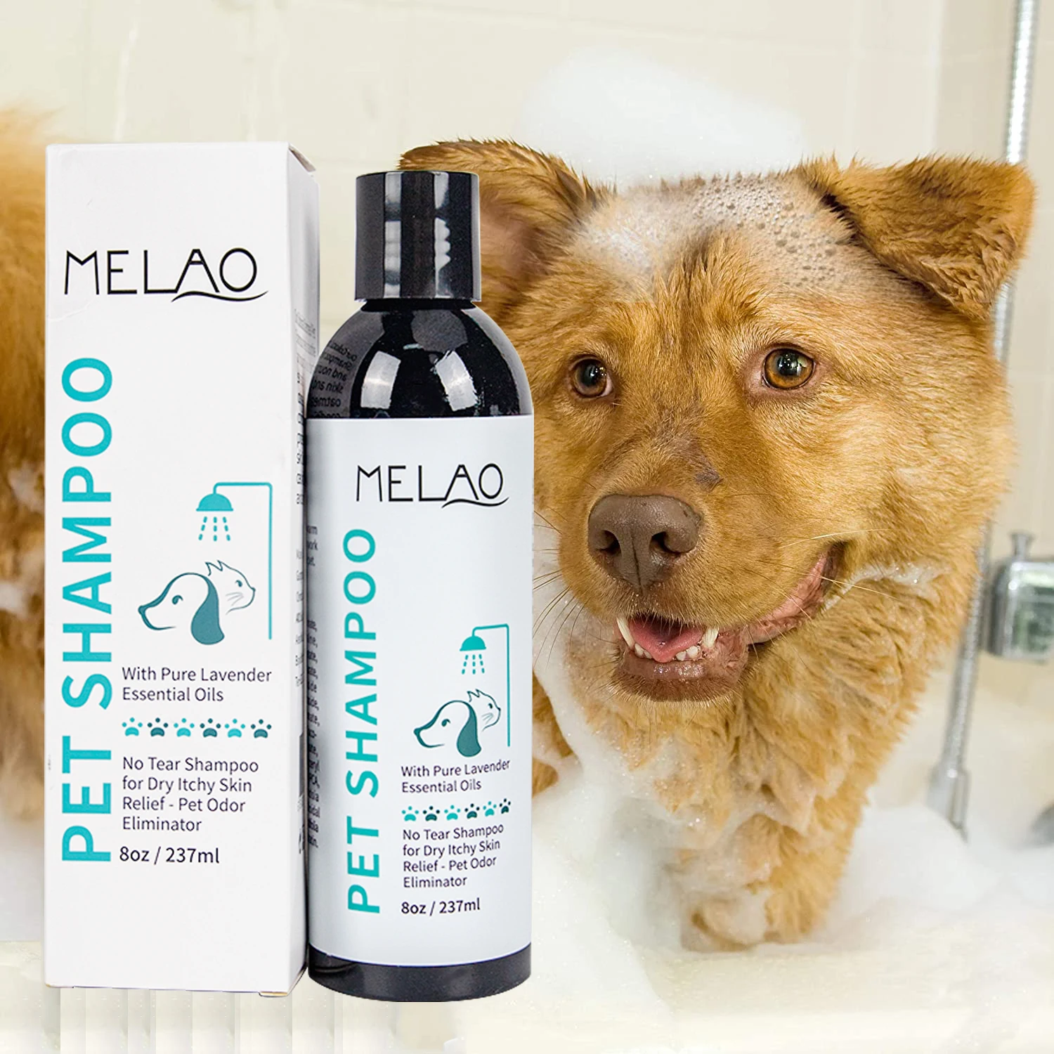 

01 MELAO Dog Cat Natural Organic Clean Sensitive Grooming Anti Itch Moisturizing Pet Shampoo Conditioner Private Label