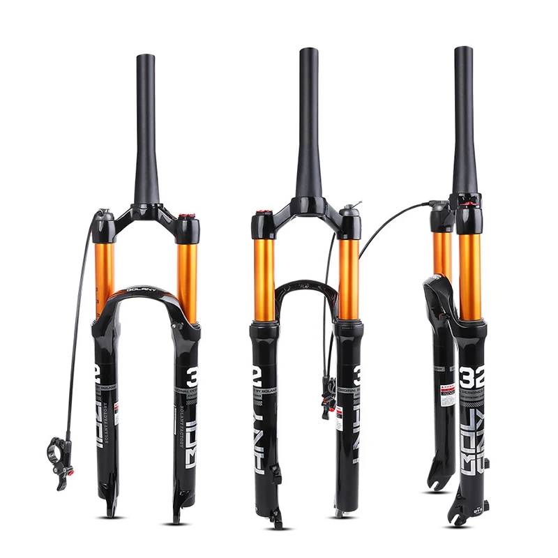 

Magnesium Alloy 26/27.5/29 Mountain Bike Front Fork Air Pressure Mtb Bicycle Front Suspension Fork, Black, white