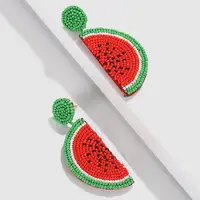 

Bohemian New Creative Fruit Drop Earrings Resin Beads Watermelon Dangle Indian Jewelry Earrings Pendants Women 2019