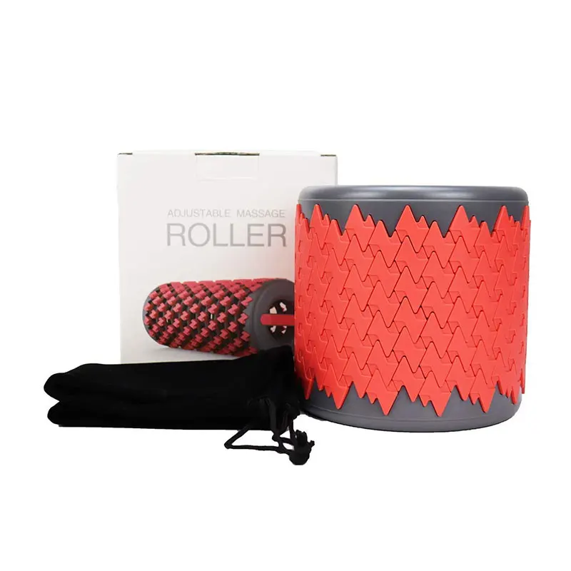 

Amazon Hot selling Home Exercise Fitness Massage Dots Adjustable Foldable Yoga Column Collapsible Foam Roller, Customized color