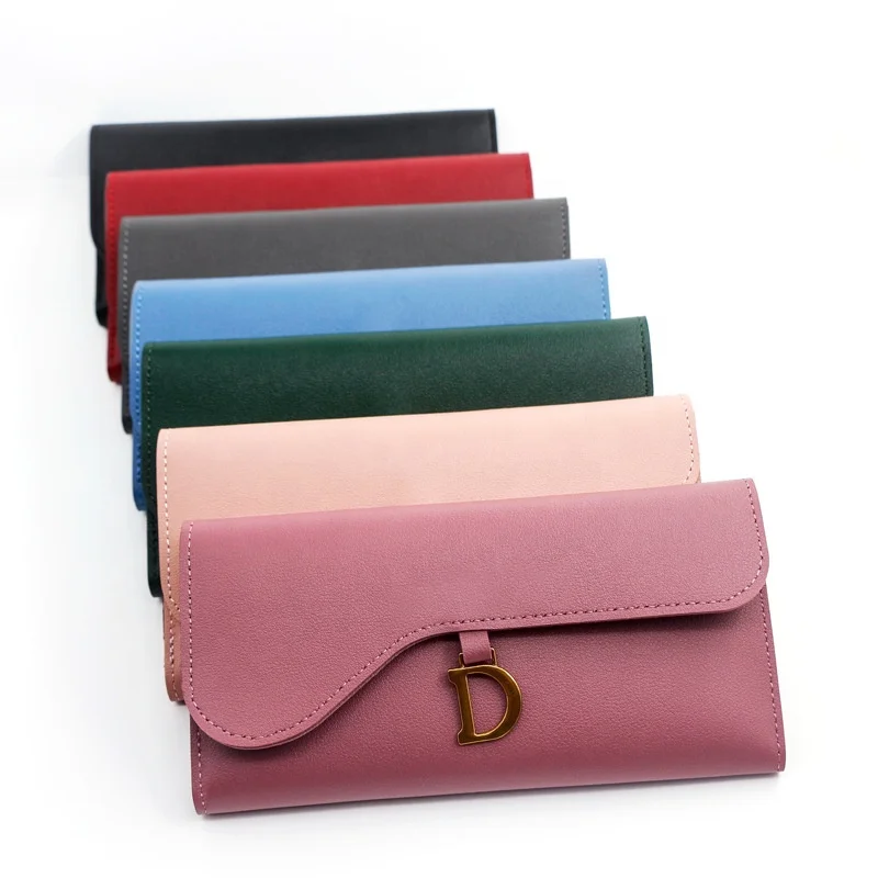 

Latest Arrival Simple Long Student Clutch Solid Color Multi-function Multi-card Holder Pocket Change Wallet For Women, 7 colors