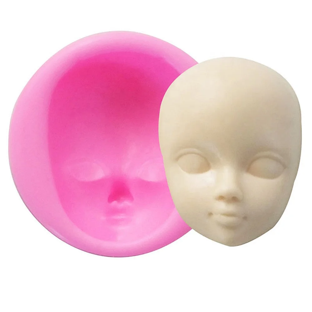 

Cute Doll Head Face Moulds Fondant Cakes Decor Tools Silicone Molds Sugarcrafts Chocolate Baking Tools For Cakes Gumpaste Form