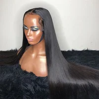 

Brazilian Virgin Hair Wigs For Black Women Straight Lace Front Wig Super Long Wigs Natural Hairline