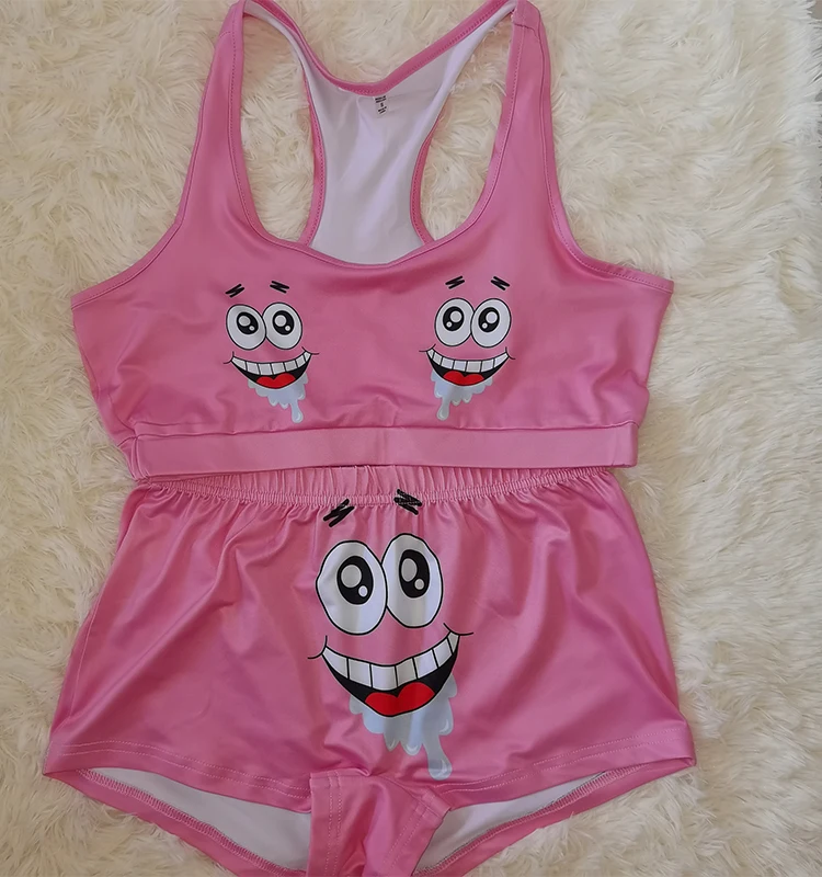 

Wholesale women 2 pieces shorts set printing snack shorts sets, Customized color
