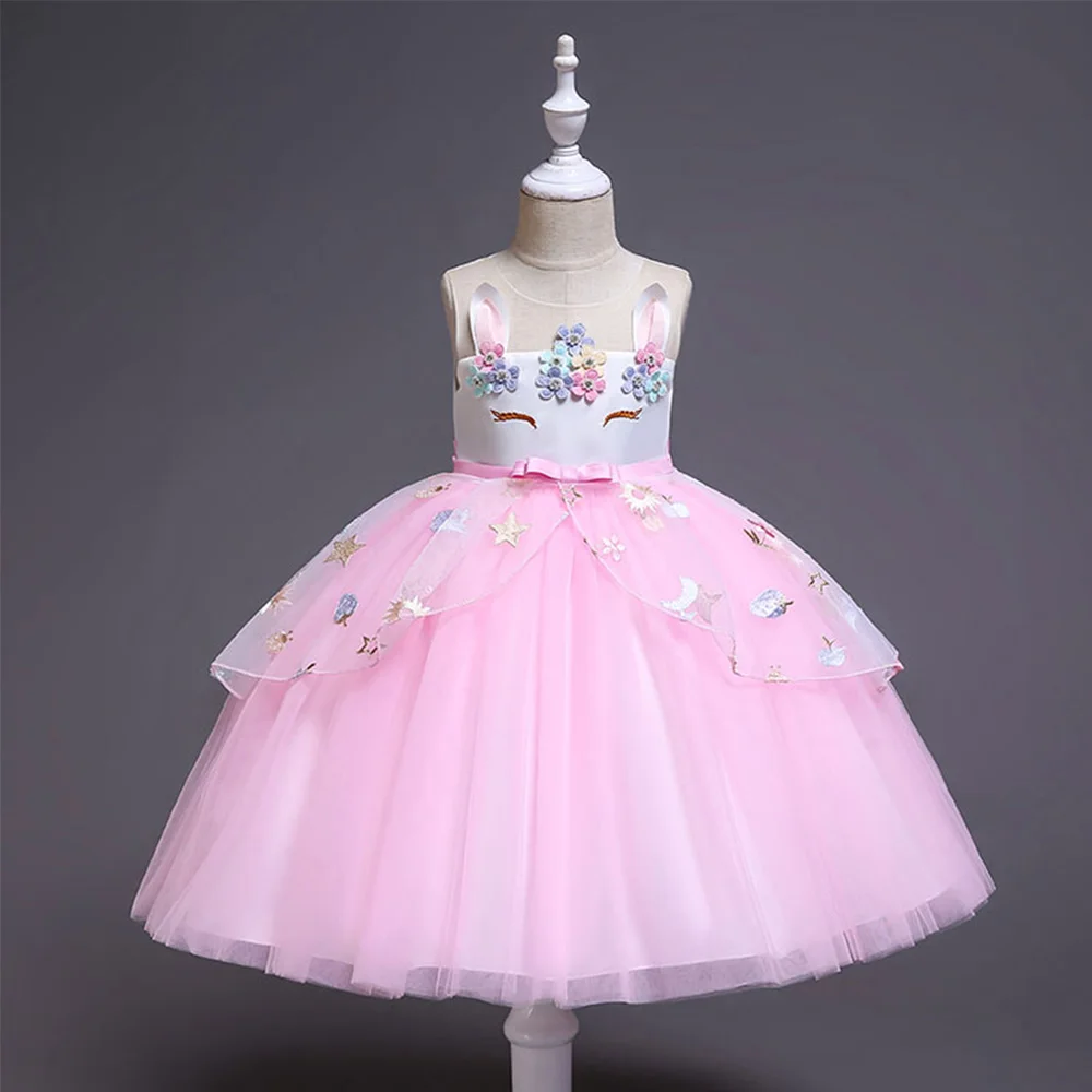 

2019 latest fashion cheap price unicorn baby dress, Pink, blue, purple