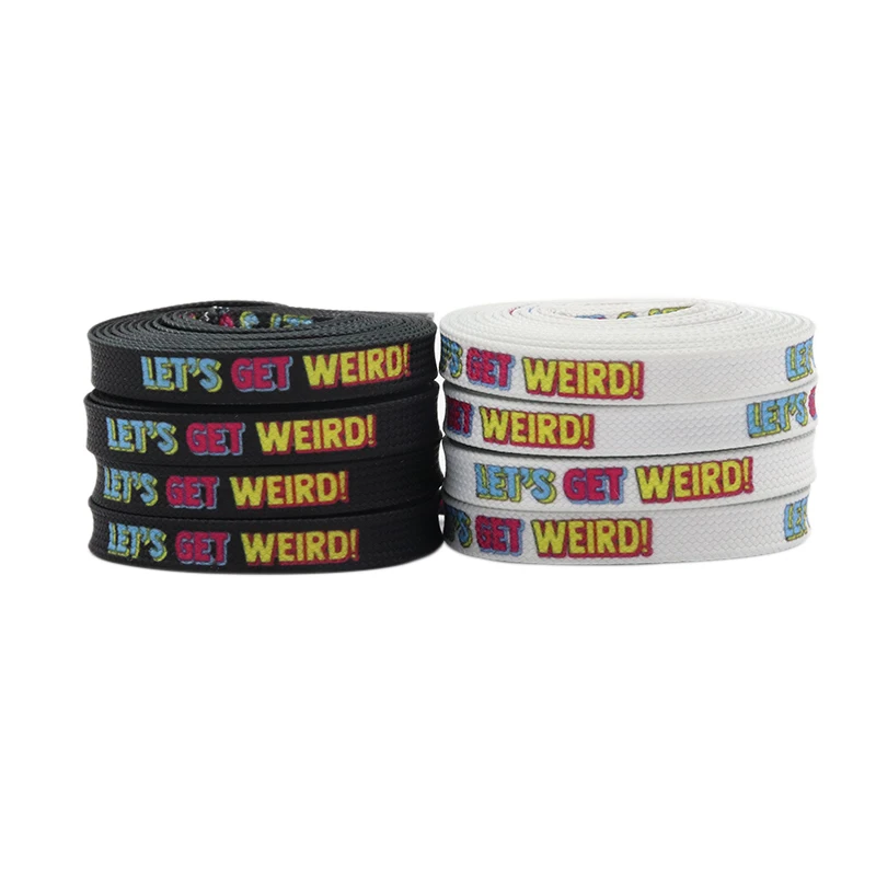 

Weiou Flat Double Layers Colors Shoelaces For Replacement Use Let's Get Weird Christmas Gift Shoe Laces, Multicolors
