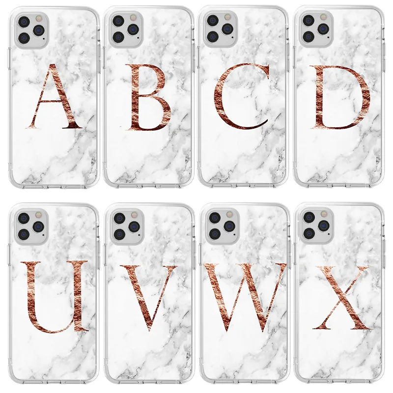 

Laudtec Letter Marble Ultra Slim Thin Soft Shockproof TPU Marble Back Cover Phone Case For iPhone 12 11 Pro Max XR XS X 6 7 8/