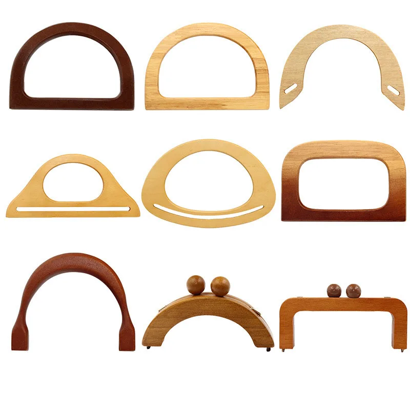 

Deepeel MHD041 Multiple Styles Wooden Handles for Handbags DIY Purse Frame Kiss Clasp Bag Chain Accessories Bag Handle