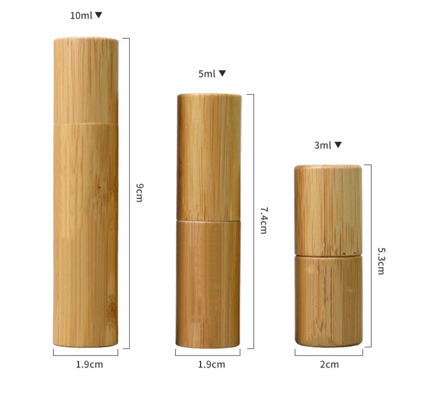 

Hot Selling Bamboo Cosmetic Packaging Essential Oil Roller Bottles 5 Ml 10 Ml Roll-on Perfume Bottles Bamboo Bottles