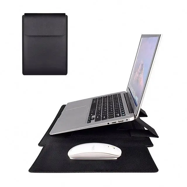 

Multifunction Laptop Case Bag PU Leather Laptop Sleeve With Stand, 4 colors as per show