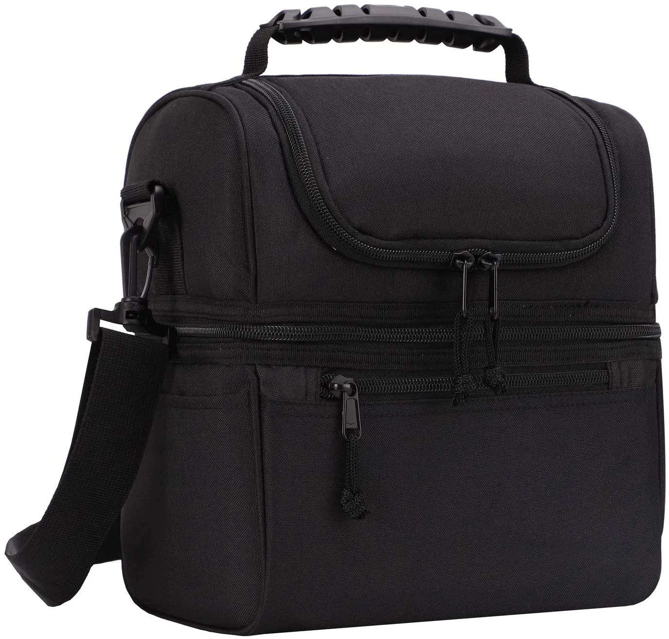 

Factory Price Black Cotton Canvas Portable Large Capacity Lunch Box Cooler Bag for Men