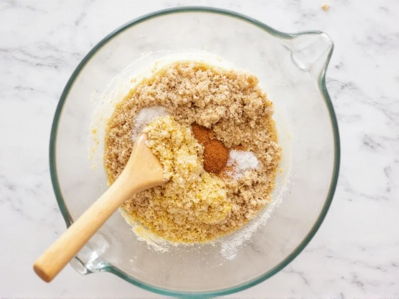 Mixing natural sugar scrub ingredients in glass bowl