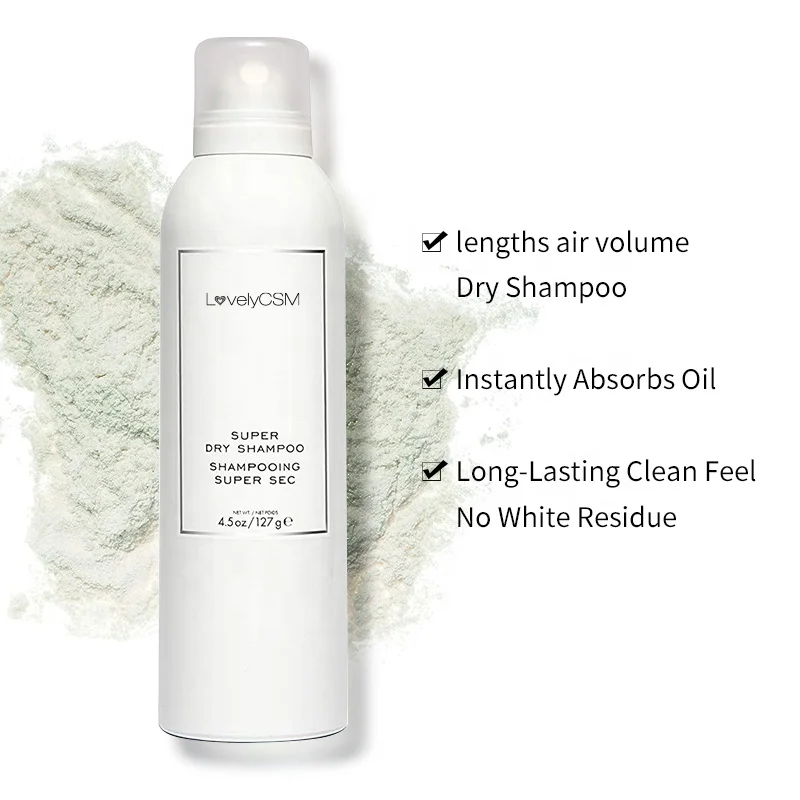 

Vegan free dry shampoo powder spray foam private label thicken fluffy hair oat aloe extract oily hair volumizing dry shampoo