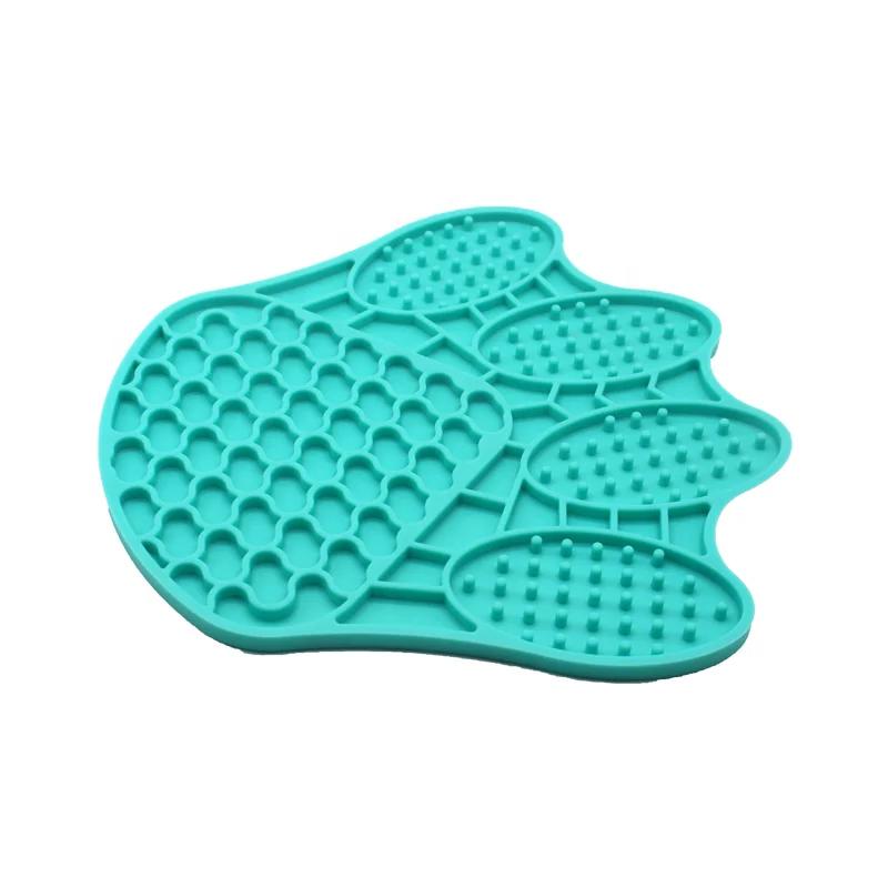 

High quality Grade Silicone Paw and Flower Shape cat Slow Feeder Food Bowl, Blue