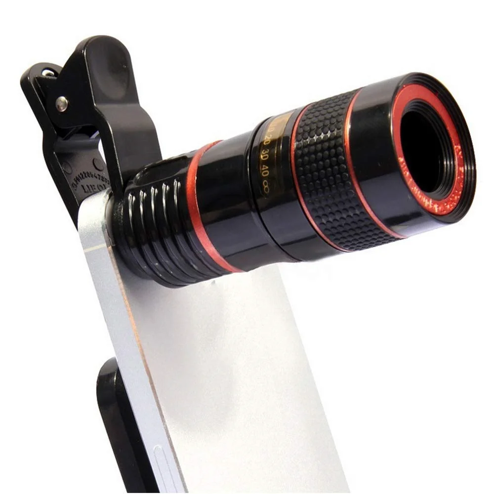 

Smartphone super zoom monocular telescope Camera Lenses, Black,white