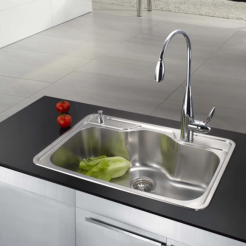 Unique Fashion Stainless Steel Satin Polish Kitchen Sink Pressed Single 