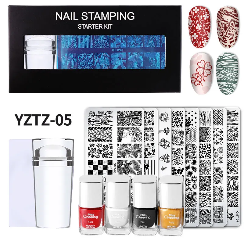 

Misscheering Nail Art star Stamping KIT custom nail stamping plate Nail Stamping Plates Manicure Stencil Set steel plate, Mixed color