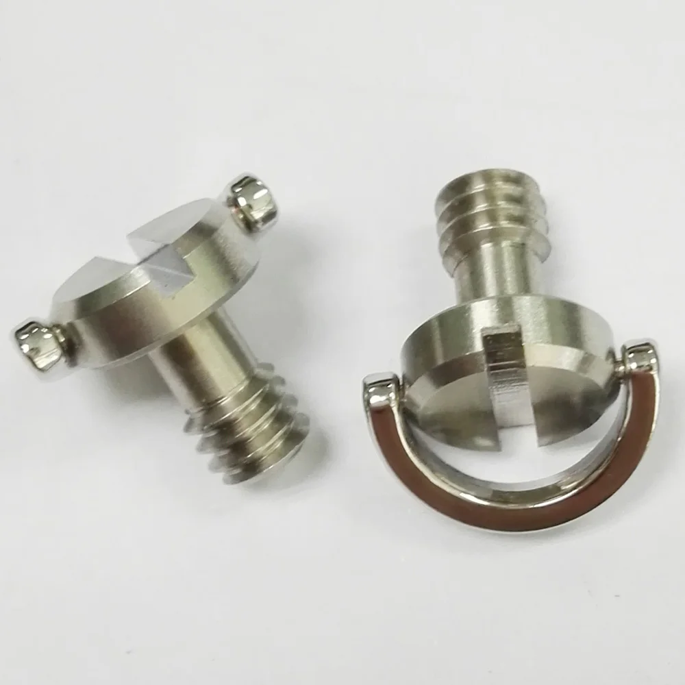 
cnc machined stainless steel screws 1/4' camera D ring screws 