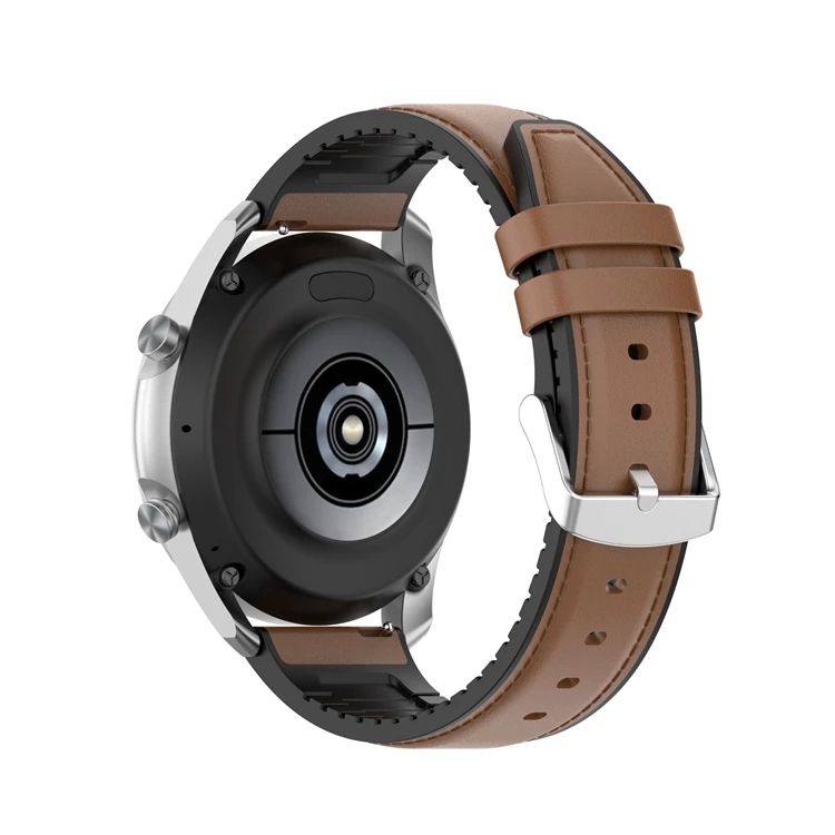 

Hot New for Samsung galaxy watch 3 leather watch band strap 41mm 45mm watch3 band, Black, brown