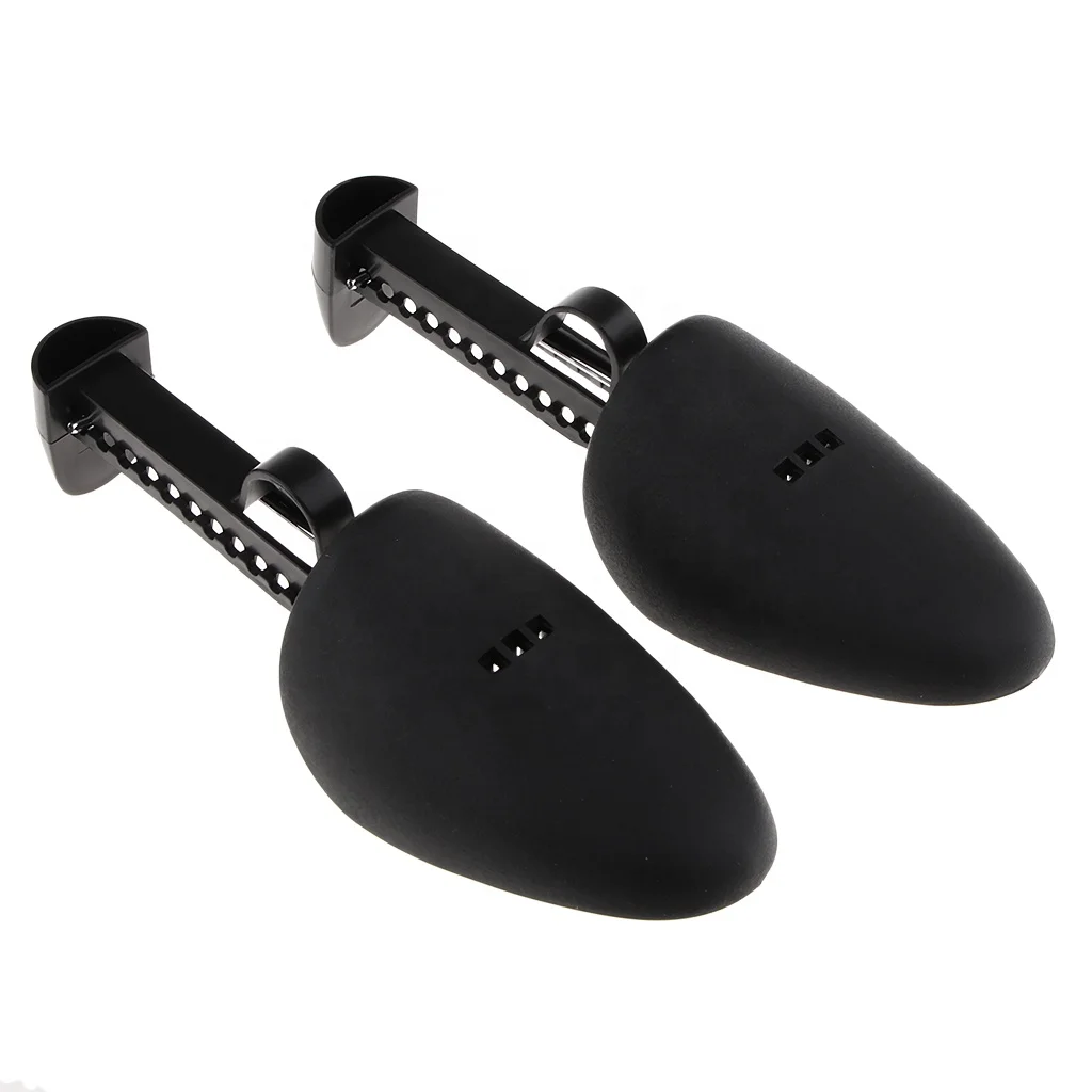 

1 Pair Adjustable Plastic Shoe Tree Stretcher Women Mens Boot Holder Shaper Support, Black color