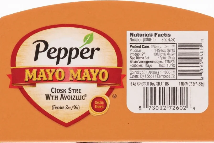 Pepper Mayo product packaging showing expiration date and batch number location