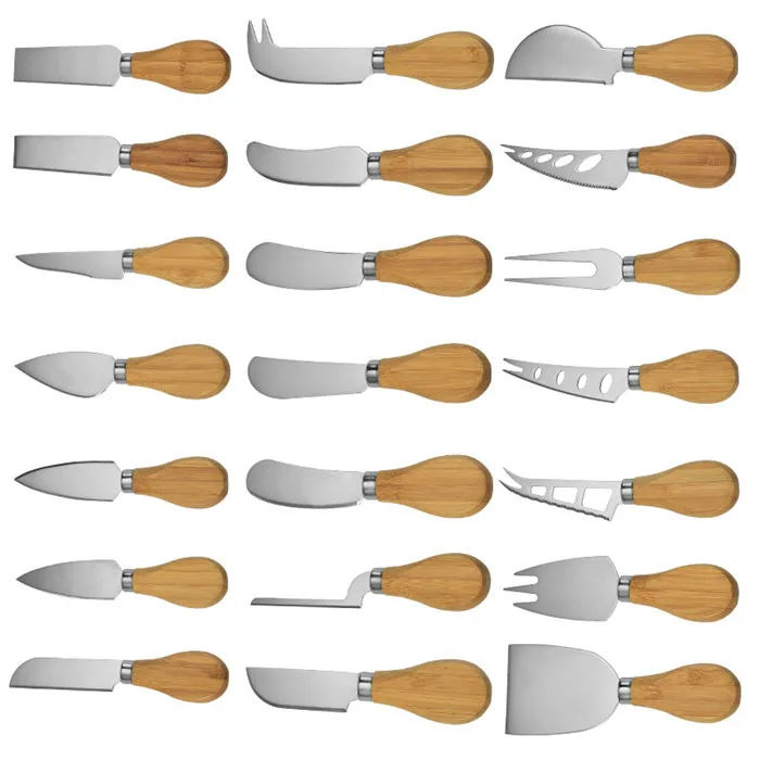 

Factory sale best cheese knife set with different handle different type, Bamboo color