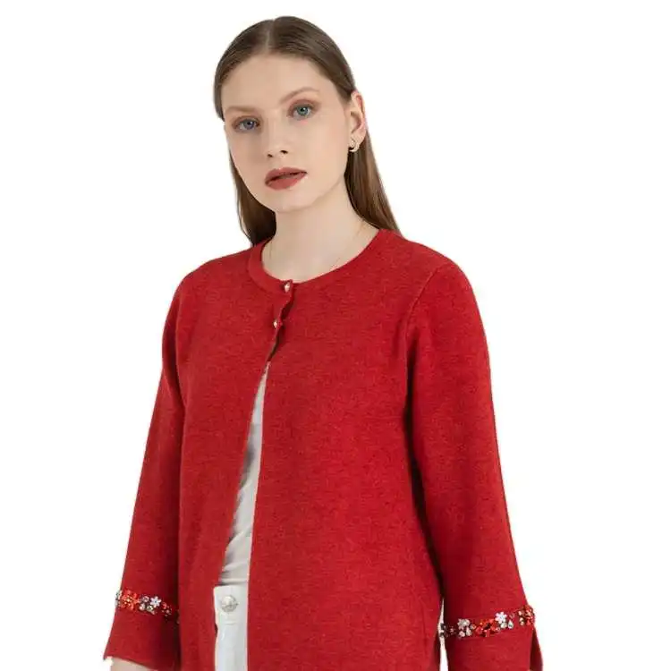 

Popular Fashional Women Winter Long Sleeve Chunky Shag Knitted Cardigan