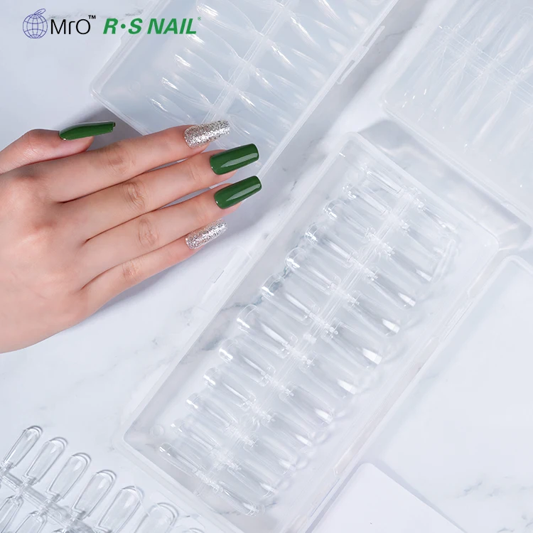 

240Pcs Soft Gel Nails Polish Fashion Design Advanced Square Shape Nails Tips Transparent French Manicure