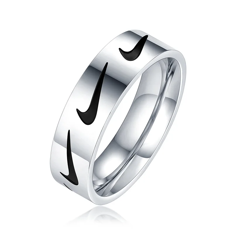

Titanium Steel Gold Plated Ring Tide Brand Jewelry Gift Hip Hop Swoosh Finger Rings, Gold/silver