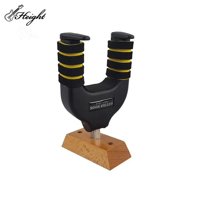 

Wood Base Self-Lock Hook For Flat Guitar Hook Holder Wall Mount Adjustable Guitar Hanger Hook