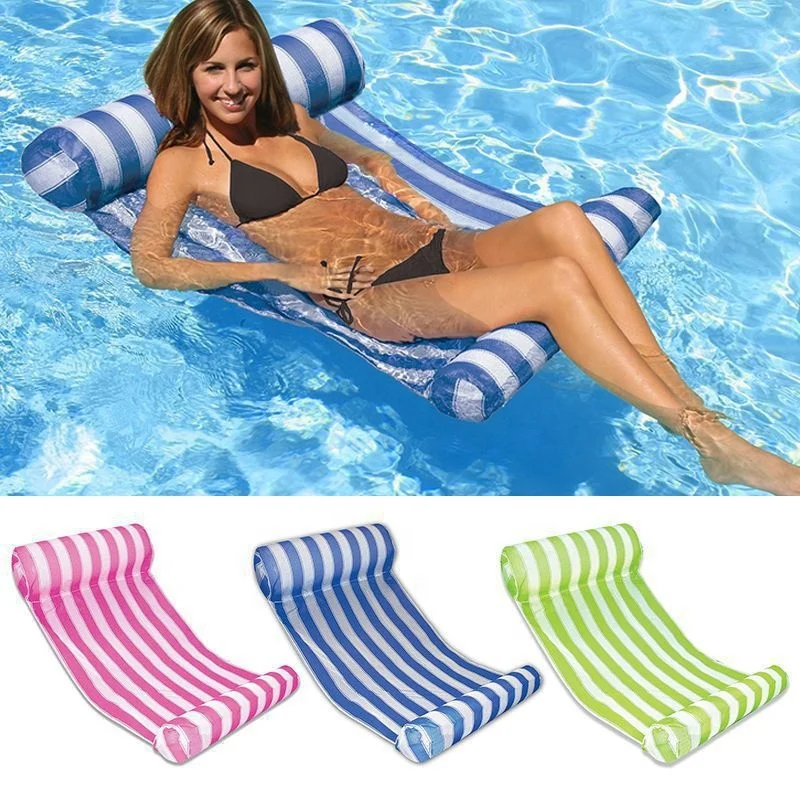 

Water Lounger Hammock Pool Float Inflatable Rafts Swimming Pool Air Lightweight Floating Chair Portable Floating Hammock, 4 colors