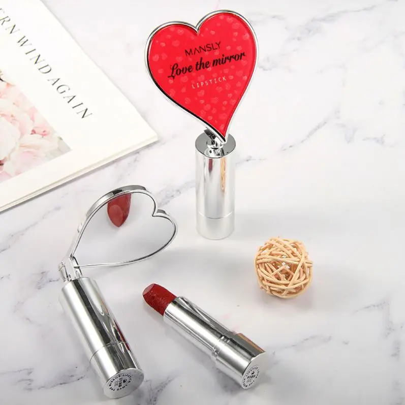 

M-192 fall in love china carving lipstick with the heart-shaped mirror, 6 colors